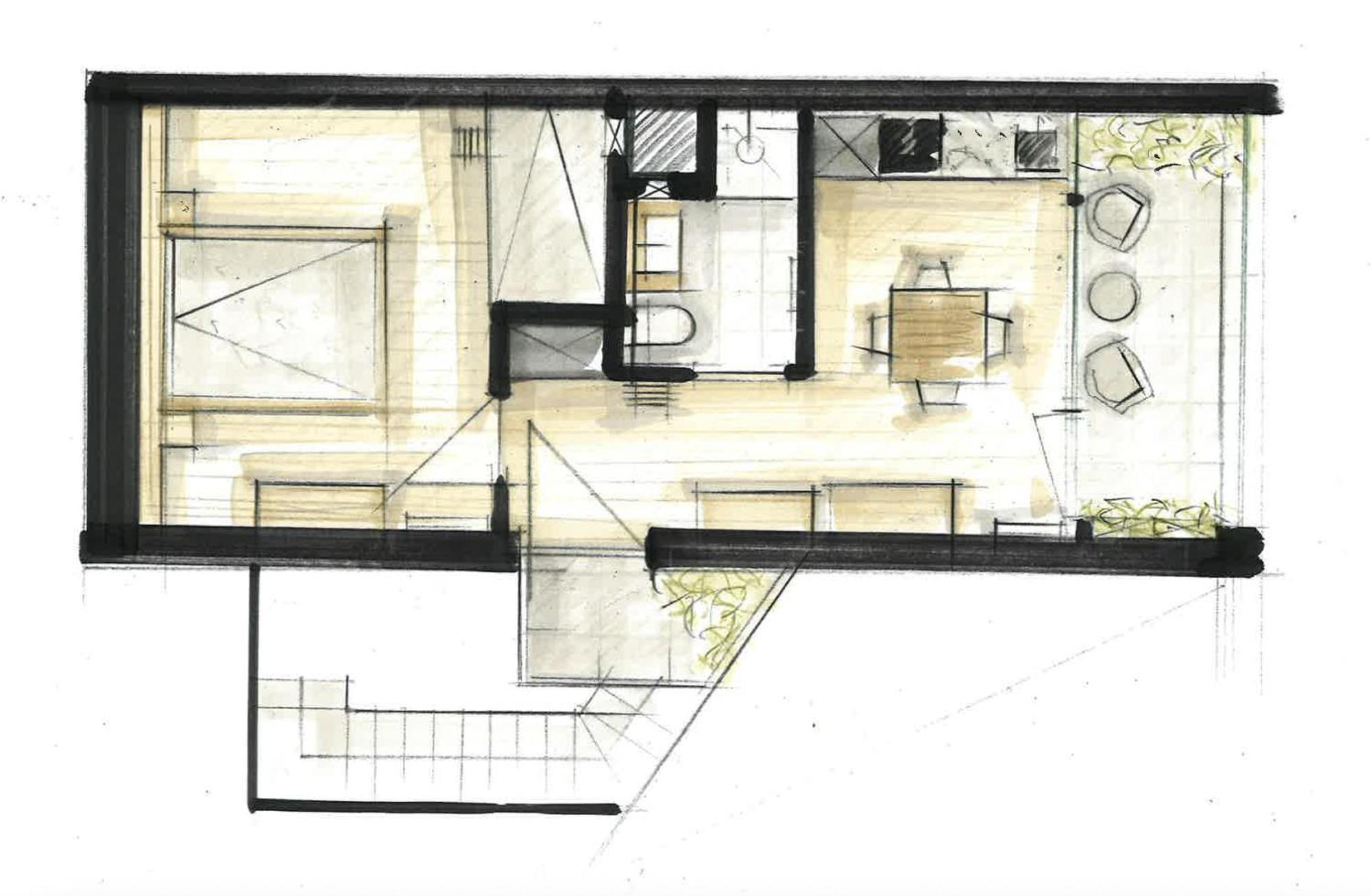 One-Bedroom Loft Apartment Balcony